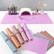 Resim Kompakt Katlanabilir Tırnak Sanatı Masa Matı - Dayanıklı, Su Geçirmez Mikrofiber Deri Kolçak Ped, Kir ve Leke Dirençli, Manikür ve Tırnak Tasarımı için İdeal, Salon Kalitesinde, Profesyonel Tırnak Sanatı Aksesuarı, Tırnak Sanatı Aksesuarı 