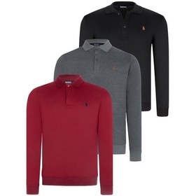 Resim Üçlü Set V4007 Dewberry Erkek Sweatshırt-siyah-antrasit-bordo Siyah-antrasit-bordo 