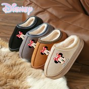 Resim Disney Minnie Mouse Peluş Terlik - Yumuşak suni kürk, kaymaz TPR tabanlı, iç mekân ev ayakkabısı, Kadın ve Erkek için Rahat Kış ve Sonbahar Terlikleri, Cadılar Bayramı için Mükemmel Hediye 