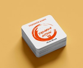 Resim Teşekkür Kartı Kendin Tasarla (350 gr.) - 100 Adet 10.5x8 / Kraft / 350 gr. Tasarım İstiyorum 