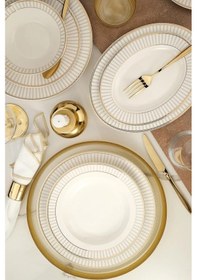 Resim Kütahya Porselen Bone Kalipso Yemek Takımı 27 Parça 6 Kişilik Çok Renkli 