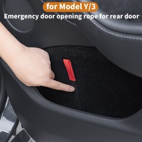 Resim Tesla Model Y/3 arka kapı acil durum güvenlik çekme ipi, Yeni Model 3 arka kapı acil durum kilidi açma kolu, yardımcı uzatma ipi, 2 adet, kolay kurulum 