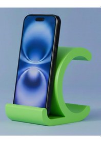 Resim Dekoratif C Harfi Tasarımlı Masaüstü Akıllı Telefon Standı Ve Tutucu Yeşil 