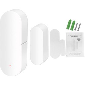 Resim Honmex Ev Güvenliği İçin Akıllı Pencere Kapı Sensörü, Wi-fi İle Uygulama Kontrolü, Otomatik Alarm, Beyaz Pil Yok Beyaz 