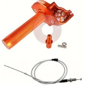 Resim Hightower Turuncu Dirt Bike Motorcycle Cnc Ayarlanabilir Gaz Kolu Hızlı Twist Grip Kablosu 