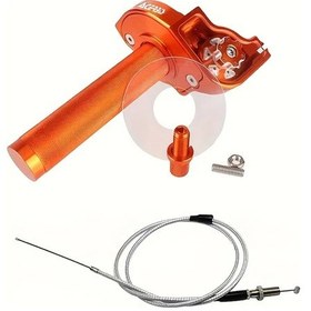 Resim Hightower Turuncu Dirt Bike Motorcycle Cnc Ayarlanabilir Gaz Kolu Hızlı Twist Grip Kablosu 
