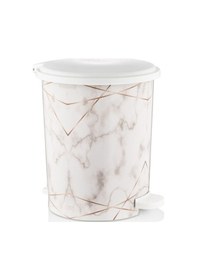 Resim Bayev Parçalı Mermer Desenli Basmalı Pedallı Çöp Kovası 12lt Mrd153 Çok Renkli 