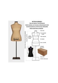 Resim Videolu Ürün-46 Beden Keten Kumaşlı Terzi Prova Mankeni 527201073 