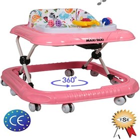 Resim Maxi Taxi Walking Müzikli Işıklı Yürüteç Pembe 