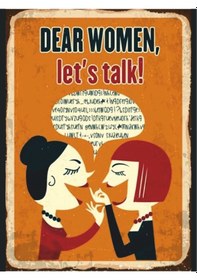 Resim Dear Women Let's Talk Temalı Retro Ahşap Poster Tablo Kadın Dayanışma Dekoru 