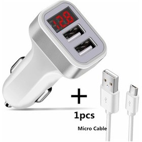 Resim Geumxl Araç Şarj Cihazı 2.1a Çift Usb+c Hızlı Şarj Adaptörü Dijital Ekranlı Samsung Uyumlu Jpdistribütör Garantili 