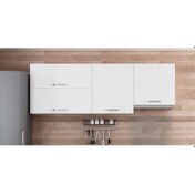 Resim Minar 210 Cm Mutfak Dolabı Beyaz 210-B4-Üst Modül Beyaz 