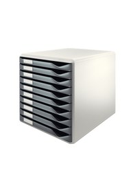 Resim Leitz 5281 10 Çekmeceli Evrak Rafı Gri 