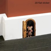 Resim Art Deco Tarzı 2D Düz Fare Deliği Duvar Stickerı, Oturma Odası Giriş Dekoru, Hayvan Temalı; Çok Amaçlı Dekoratif Çıkartma 