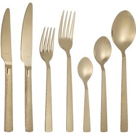 Resim Aryıldız Piero Gold Mat 84 Parça 12 Kişilik Çatal Kaşık Bıçak Takımı 