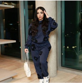Resim classy moda Kadın Desenli Eşofman Takımı - Modern Kesim Sweatshirt & Jogger Alt Rahat Günlük Kombin 