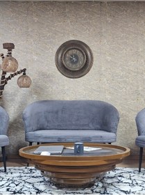 Resim Zafir Teddy Takım Siyah Boyalı Sivriltme Ayak Çay Seti Koltuk - Berjer , Balkon, Salon, Ofis Gri 