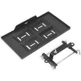 Resim Araba Akü Tutucu Tepsi Braketi Seti Yüksekliği Ayarlanabilir Siyah Sağlam Sabit Evrensel Akü Tepsisi Siyah 