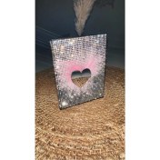 Resim Oasis Life Taşlı Ruhsat Kılıfı Kalp Aynalı Pembe Tüylü Özel Seri 