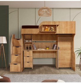 Resim Ranza, Litera Ranza Dolap Çalışma Masası Açık Ceviz 90 X 190 CM 