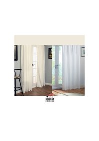 Resim Nirvana Lüx Kaliteli Saten Güneşlik Perde Beyaz-Krem -Süper Fiyat Krem 