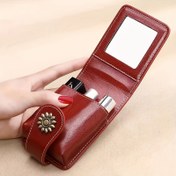 Resim Moda Mini Makyaj Çantası, Ayna ve Ruj Bölmesi ile Taşınabilir Makyaj Kutusu. 