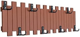 Resim Kahverengi Ahşap Duvar Ve Kapı Askısı Elbise Askılık Çit Modeli 8 Askılı 