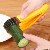 Resim 1pc Paslanmaz Çelik Muz ve Salatalık Dilimleyici, Dayanıklı Gıda Güvenli Soyucu, Kolay Tutma Mutfak Aparatı BBQ ve Dış Mekan Pişirme için 