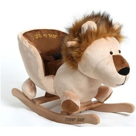 Resim Tommybaby Egitici Peluş Sallanan At Ahsap Sallanan At Kahverengi 