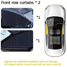 Resim Dashanshop Siyah Ön Koltuk 2 Parça Araç Perdesi Güneşlik, Işık Ve Isı Yalıtımı, Kolay Kurulum 