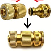 Resim 2 Çift/4 Çift/6 Çift (Avrupa Standartı) Alüminyum Hızlı Bağlantı Elemanları, 1/2 ve 3/4 İnç Bahçe Su Borusu Bağlantısı Erkek ve Dişi Konnektör Aksesuarları için Uygun, Bahçe Hortumu Hızlı Bağlantı Su Borusu Konnektörü Bahçe Hızlı Konnektörü 