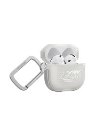Resim Airpods Uyumlu 4 Kılıf Transparan Mat Tasarımlı Skinarma Kinzoku Kulaklık Kılıfı Beyaz 