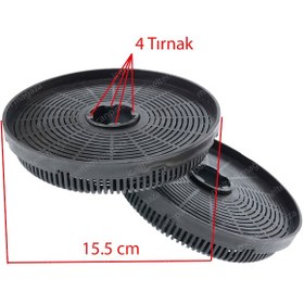 Resim Kumtel Uyumlu Aspiratör Karbon Filtresi 15.5 Cm 4 Tırnaklı - 476039245 