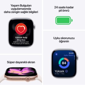 Resim Apple Watch Series 11 GPS + Cellular, 46 mm Natürel Titanyum Kasa ve Natürel Milano Loop - S/M 