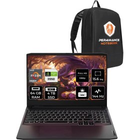 Resim Lenovo Ideapad Gaming 3 Amd Ryzen 5 5500H 64GB 4tb SSD RTX2050/4GB 15.6" Fhd 144Hz Fdos Taşınabilir Bilgisayar & Per4 Çanta 82K202BRTXP350 