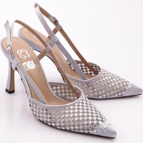 Resim Dgn 6704 Kadin Arkadan Bağli Topuklu Abiye Ayakkabi 6704-424-R8358 Gümüş 