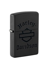 Resim Zippo Harley Davidson Black Logo Dizayn Çakmak Siyah 