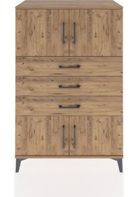 Resim Hyperion Dolap Tek Raflı 3 Çekmeceli 4 Kapaklı 88x44x134 Çam-çam Çam 