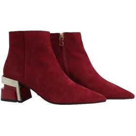 Resim Poletto Hakiki Deri Kırmızı Bot Topuklu 8972 17 V3-2387 Kırmızı 