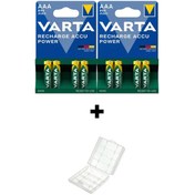 Resim Varta 800 mAh Şarjlı AAA İnce Kalem Pil 8'li + Pil Kutusu 
