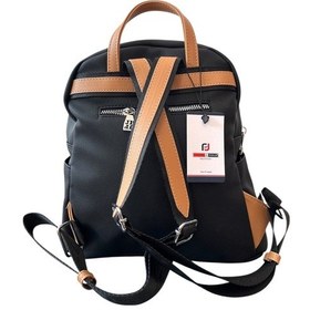Resim Just Polo Jp6026 Kadın Günlük Fermuarlı Çok Bölmeli Orta Boy Sırt Çantası Ozt6026 Sıyah Taba 
