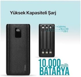 Resim Powerslim 10.000MAH Dahili Kablolu Powerbank 