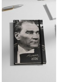 Resim 2026 Atatürk Günlük Ajanda 17x24 Cm Lastikli Atatürk Kapaklı Ofis Ev İşyeri Günlük Ajanda Planlayıcı Ofs907ata Beyaz 