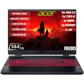 Resim Nitro 5 AN515-58-544K NH.QFJEY.007 Intel Core i5-12450H 15.6" 8 GB RAM 512 GB SSD RTX3050 FHD IPS FreeDOS Gaming Laptop 