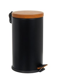 Resim 5 Lt Ahşap Desen Kapaklı Çöp Kovası Siyah 