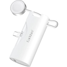 Resim EARLDOM PD46 5.000 mAh 20W Dahili Type-C Çıkışlı Ekstra Dahili 2.5W Saat Şarj Kablolu PD Hızlı Şarj Mini Powerbank 