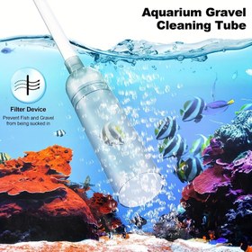 Resim Manuel Akvaryum Çakıl Temizleme Tüpü, 1, 5/1, 7m Silikon Balık Tankı Filtre Sifon, Elektriksiz Su Değişimi ve Kirlenmişlik Giderme Aracı, Tatlı Su ve Tuzlu Su Akvaryumları İçin, Pil Gerektirmez, Elektronik Bileşenler Olmadan 