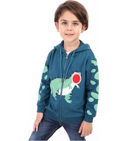 Resim Toontoy Erkek Çocuk Baskılı Hırka Petrol Mavi 