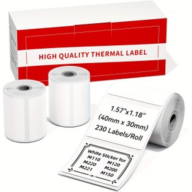 Resim 3.99 cm X 3.0cm (40X30Mm) Kendinden yapışkanlı Direkt Termal Etiketler - Barkodlar, Adresler, İsimler, Fiyat Etiketleri için Uygun, M110 M120 M150 M220 M200 M221 Etiket Yazıcıları ile Uyumlu, 230 Etiket Rulo başına. 
