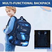 Resim Turcoshop11 Yıldız Mavisi Büyük Yıldız Desenli Sırt Çantası Büyük Kapasiteli Hafif Dayanıklı İlkokul Ortaokul Öğrenci Çocuk Okul Çantası Yıldız Mavisi 
